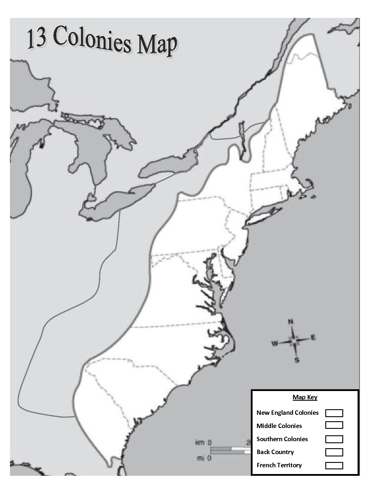 13 Colonies Map Fotolip