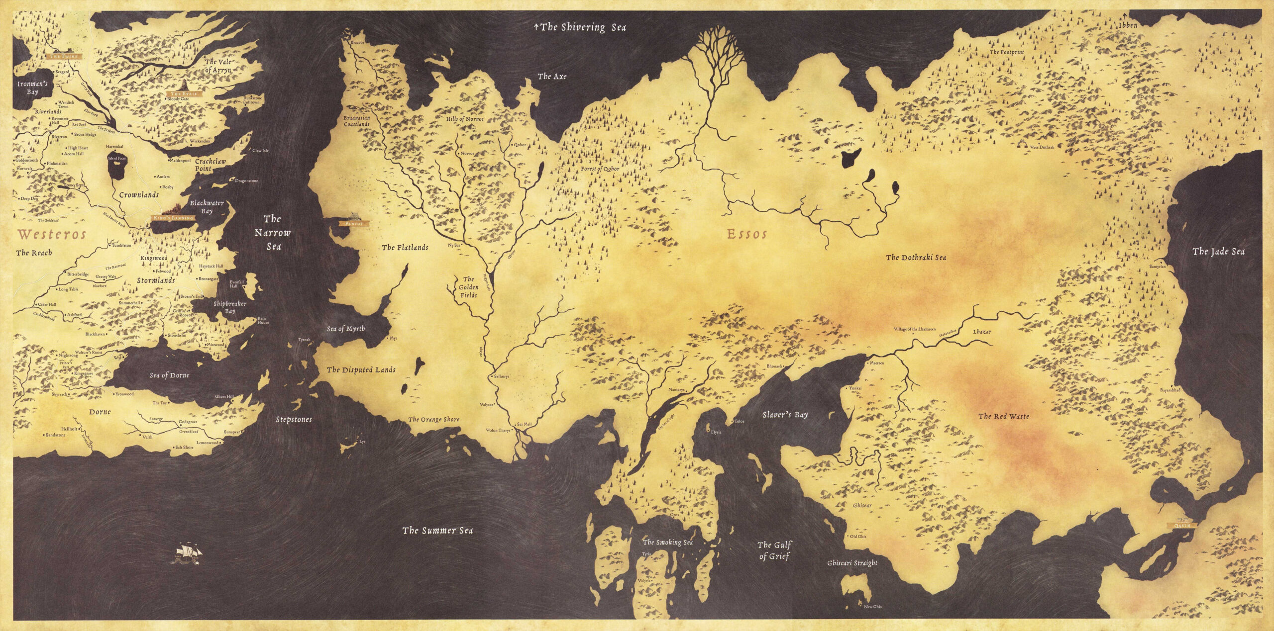 48 Westeros Game Of Thrones Map Wallpaper PNG