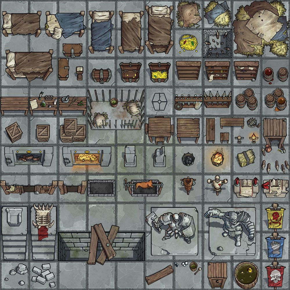 A Collection Of 70 Scatter Assets For Dungeon Maps Made Primarily For 