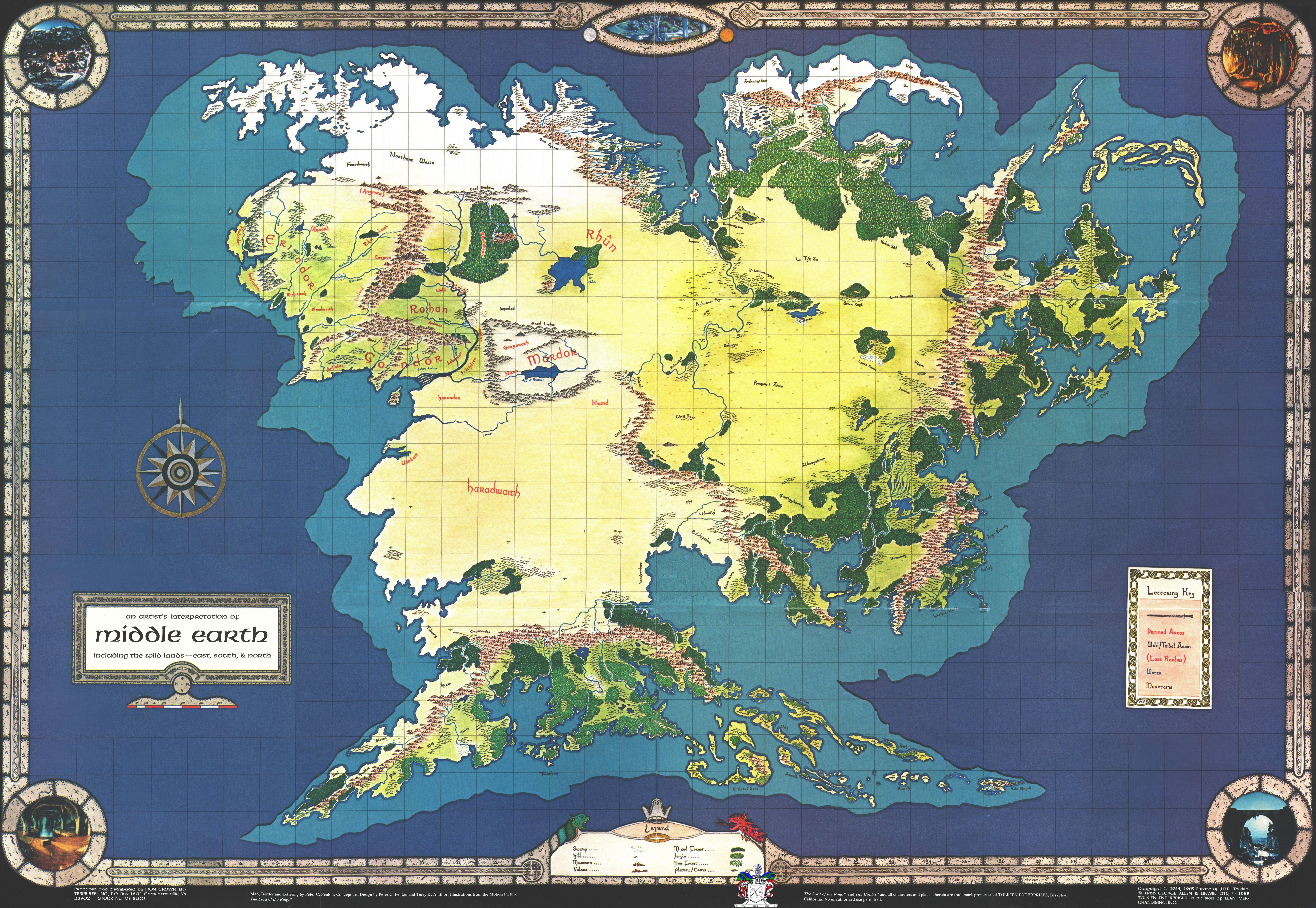 A Complete Map Of Middle Earth 7970 X 5500 MapPorn