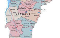 Administrative Map Of Vermont State With Major Cities Vidiani