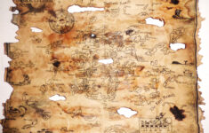 Aged Pirate Map Print Approx 8 X 8 Printed On Regular Paper Aged With