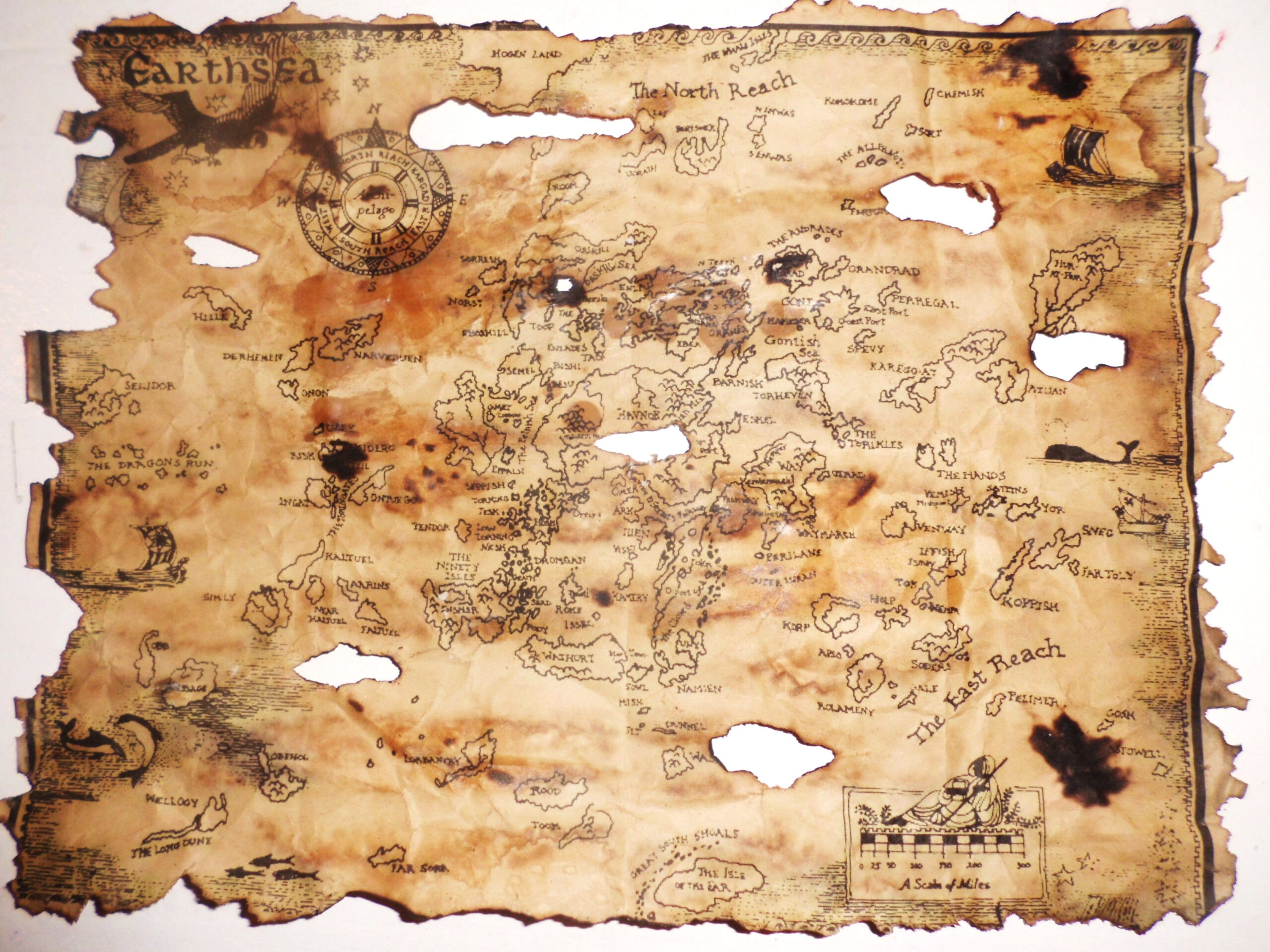 Aged Pirate Map Print Approx 8 X 8 Printed On Regular Paper Aged With 