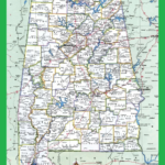 Alabama Large Highway Map Alabama City County Political Large Highway