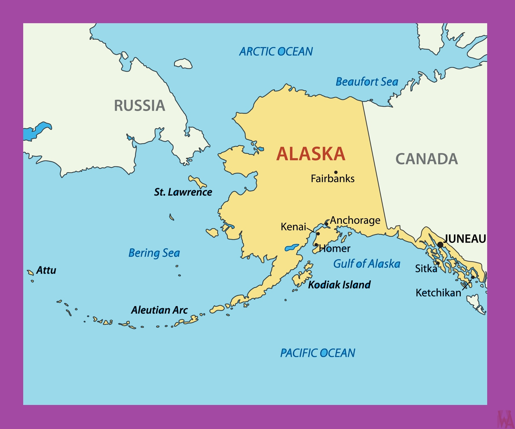 Alaska Maps With States And Cities WhatsAnswer