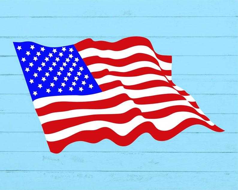 American Waving Flag SVG American Waving Flag Printable USA Etsy