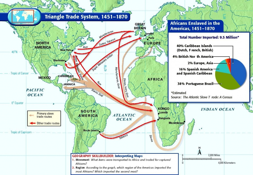An Overview Of The Trans Atlantic Slave Trade Triangular Trade Map 