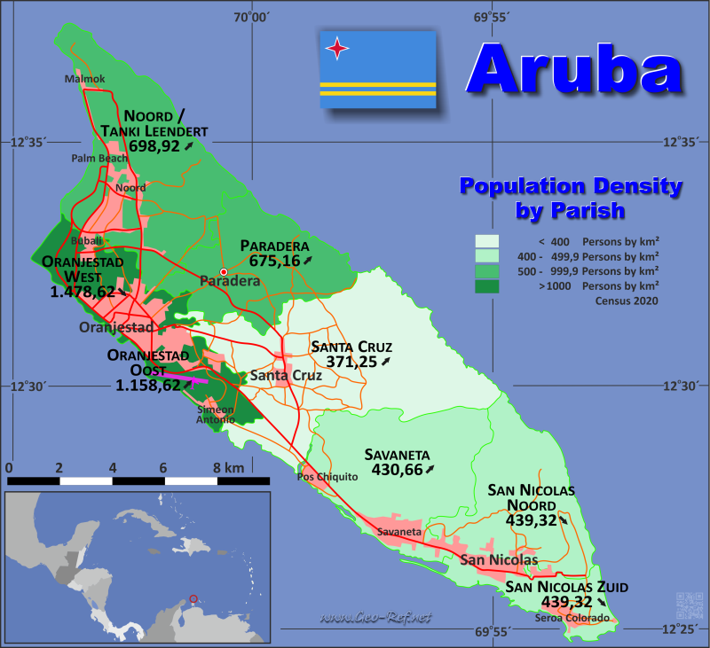 Aruba Country Data Links And Map By Administrative Structure