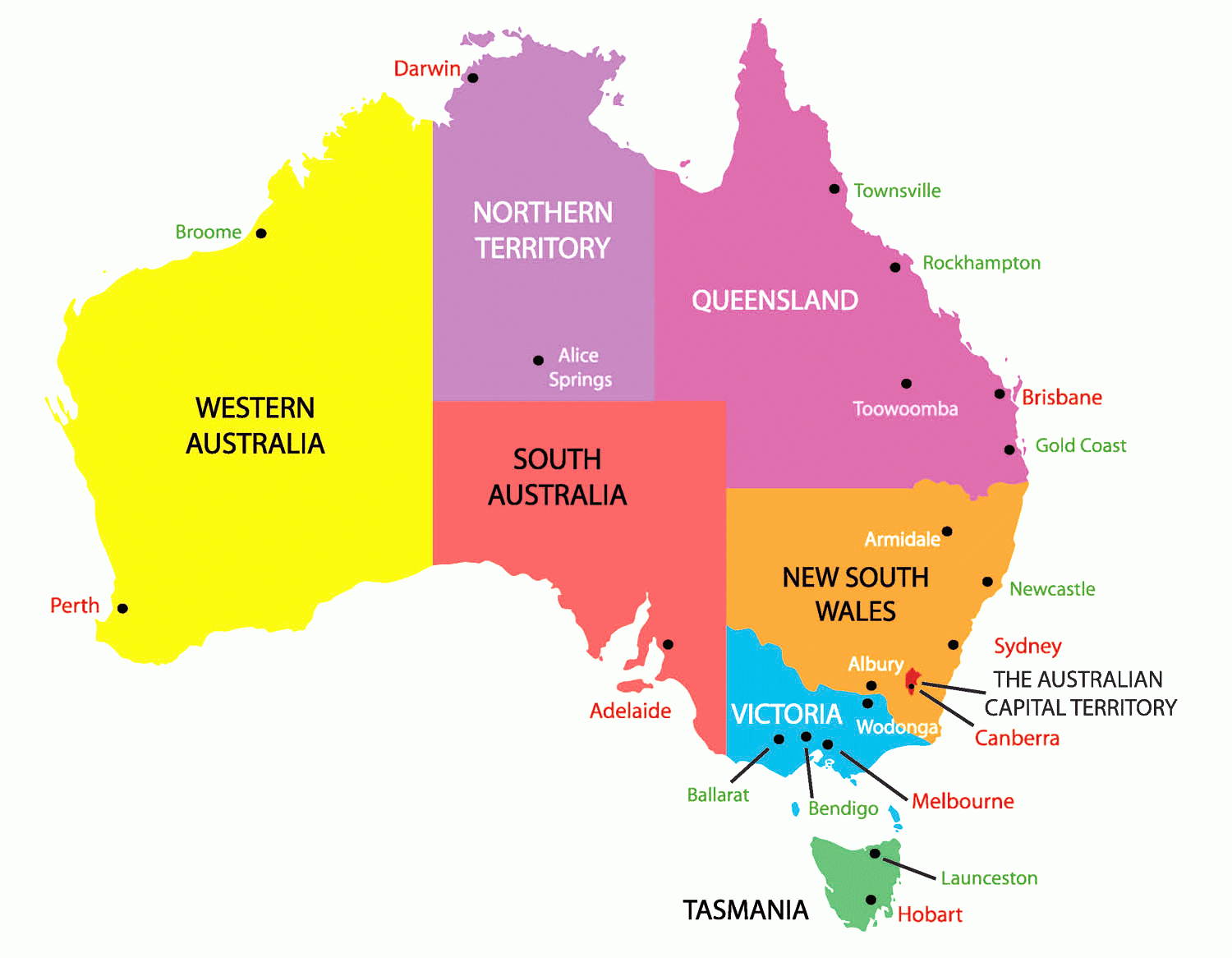 Australia Map With States And Capital Cities 2 Australia Capital 