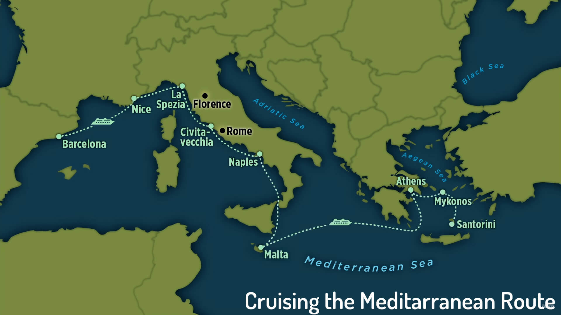 Mediterranea Sea Line Map Adams Printable Map