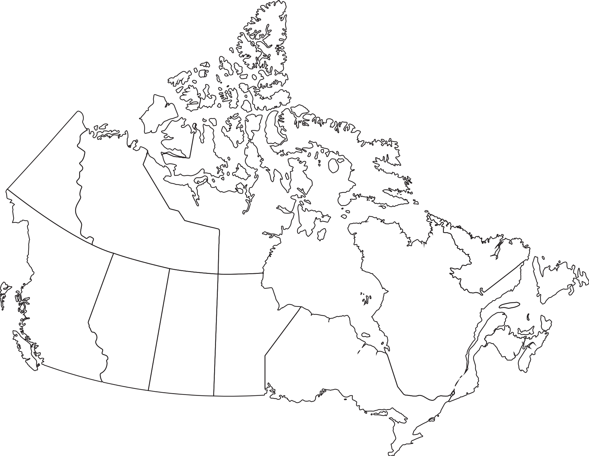 Blank Canada Map