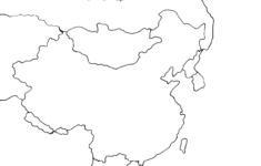 Blank Map Of Ancient China With Rivers And Mountains