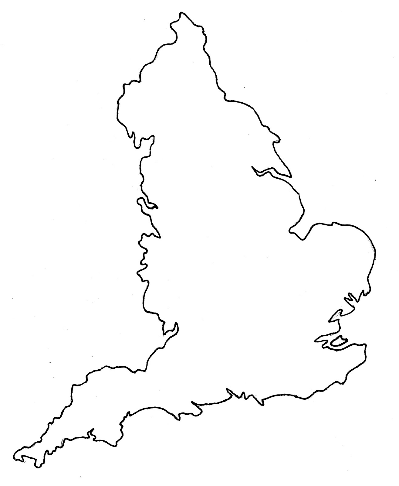 Blank Map Of England