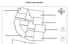 Blank Western Region United States Map Sketch Coloring Page