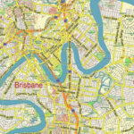 Brisbane Australia PDF Vector Map City Plan Low Detailed For Small