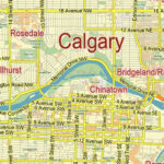 Calgary Alberta Canada PDF Vector Map City Plan Low Detailed For