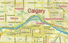 Calgary Alberta Canada PDF Vector Map City Plan Low Detailed for