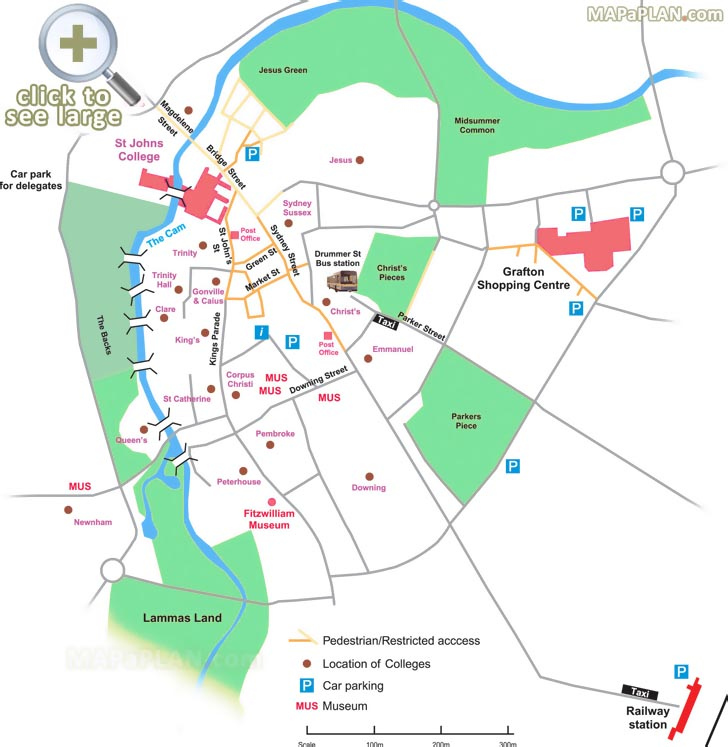 Cambridge Maps Top Tourist Attractions Free Printable City Street Map