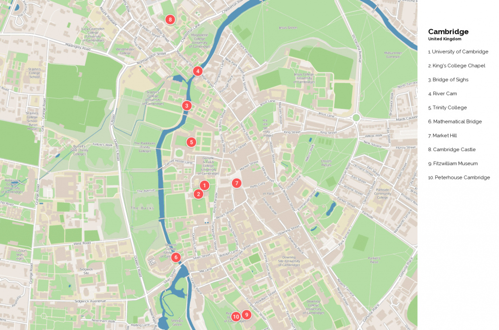 Cambridge Tourist Map Printable Printable Maps