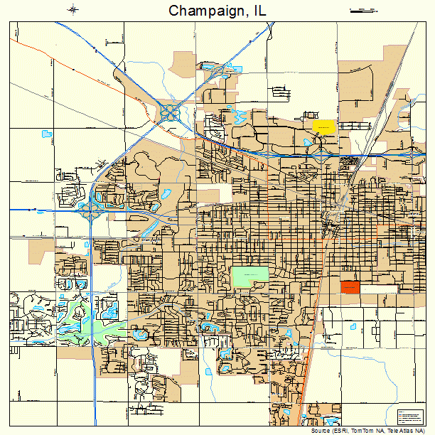Champaign Illinois Street Map 1712385
