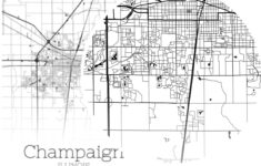 Champaign Map INSTANT DOWNLOAD Champaign Illinois City Map Etsy
