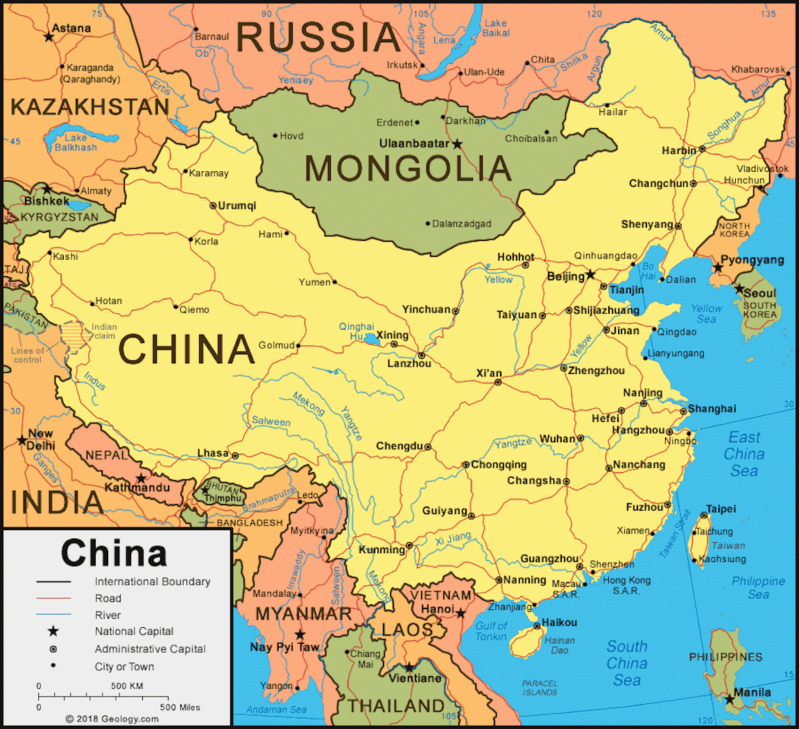 China Map And Other Free Printable International Maps