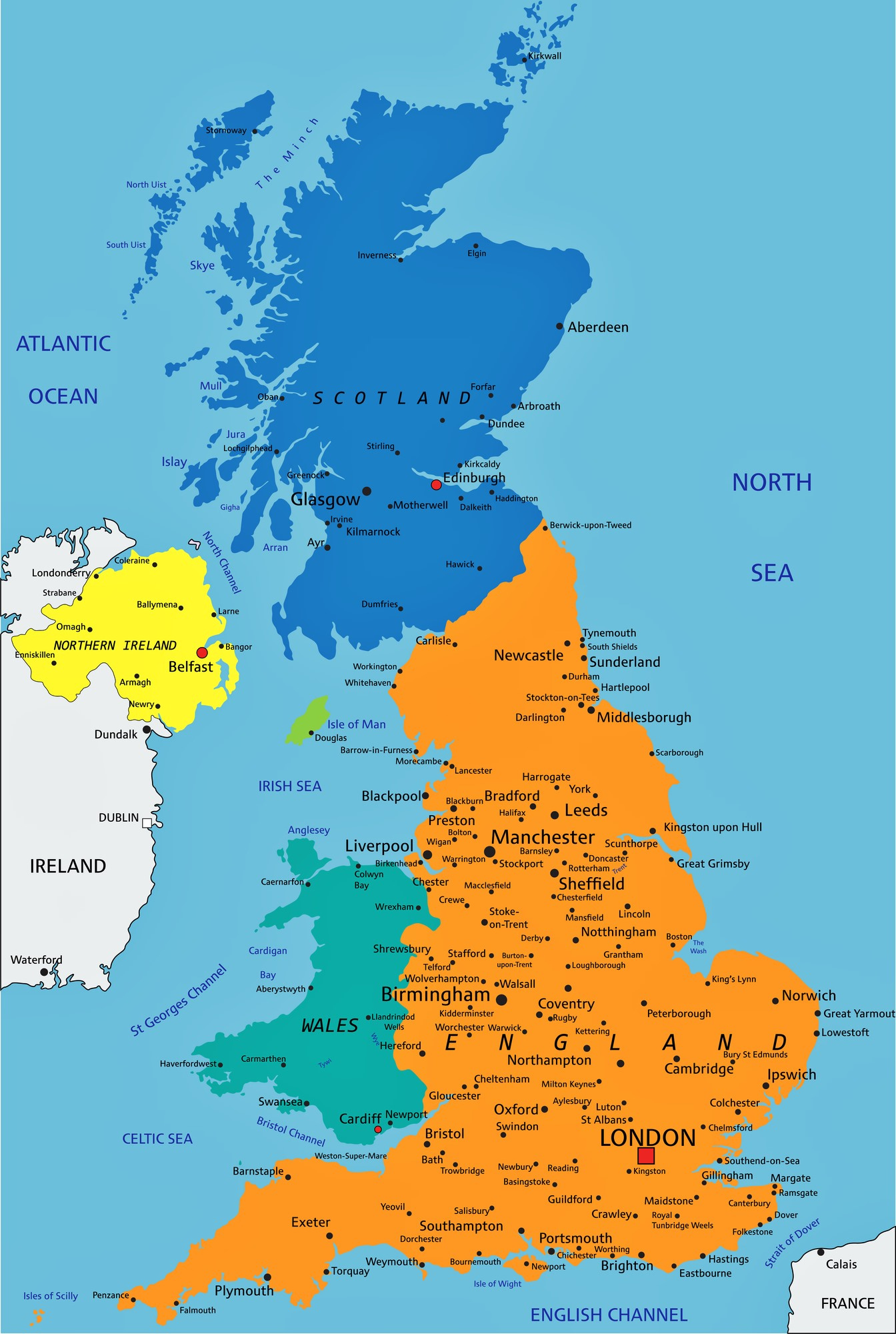 Cities Map Of Great Britain OrangeSmile