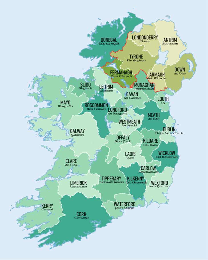 Counties Of Ireland Map
