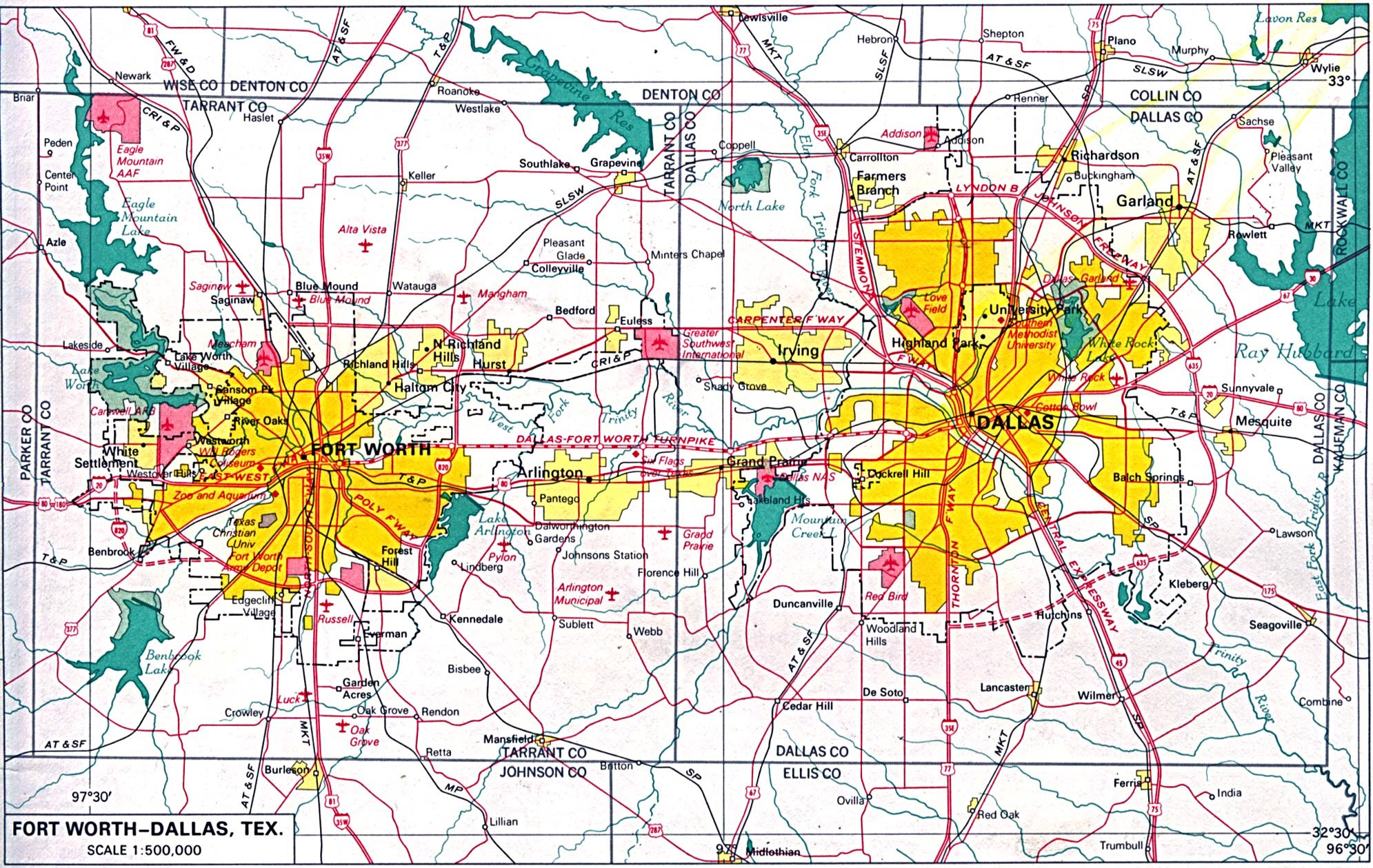 Dallas And Fort Worth Tourist Map Fort Worth Texas Map Printable Maps