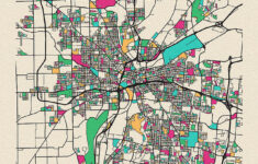 Dayton Ohio City Map Drawing By Inspirowl Design