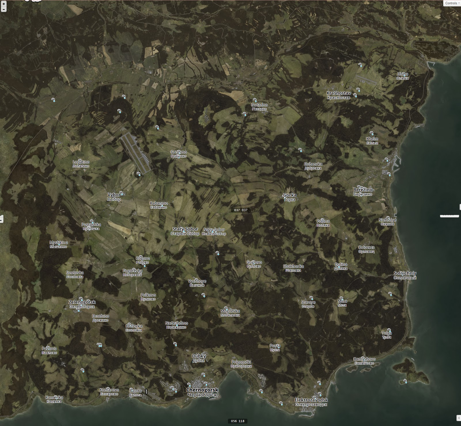 Dayz Sopravvivere All 39 Inferno Mappa Generale