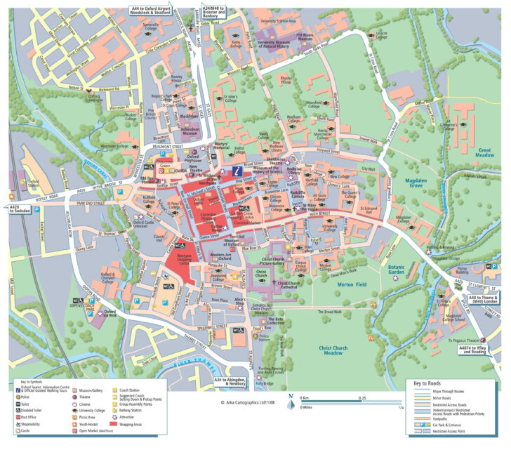 Oxford Tourist Map To Print