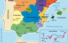 Detailed Map Of Spain With All Regions And With Ai