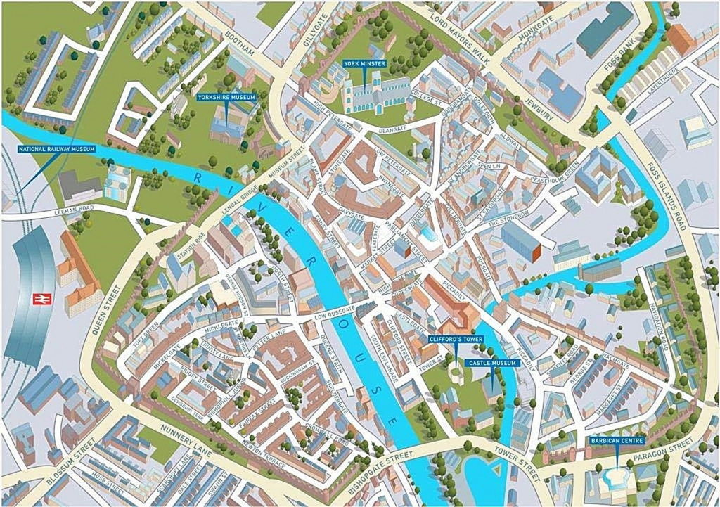 Detailed Map Of York City Centre Download Them And Print Intended For 