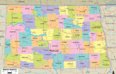 Detailed Political Map Of North Dakota Ezilon Maps
