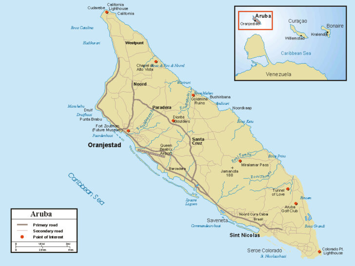 Printable Road Map Of Aruba