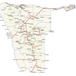 Detailed Simplified Roads Map Of Namibia Namibia Detailed Simplified