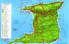 Detailed Tourist And Relief Map Of Trinidad Island Trinidad Island