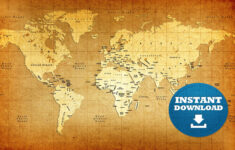 digital modern vintage map printable download vintage style world map Digital Modern Vintage Map Printable Download Vintage Style World Map