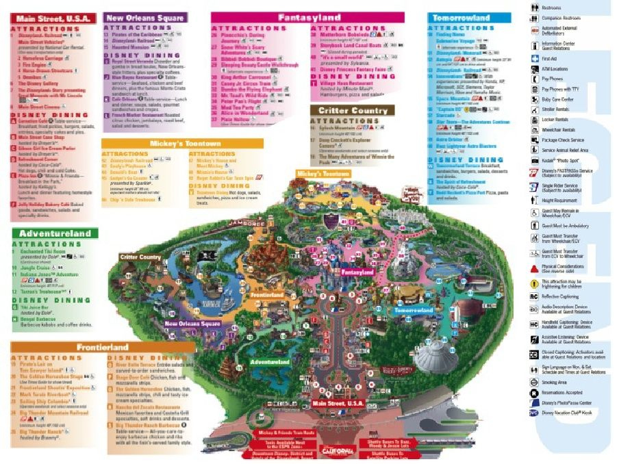 Disneyland Park Printable Map Disneyland Park Disney Vacations 
