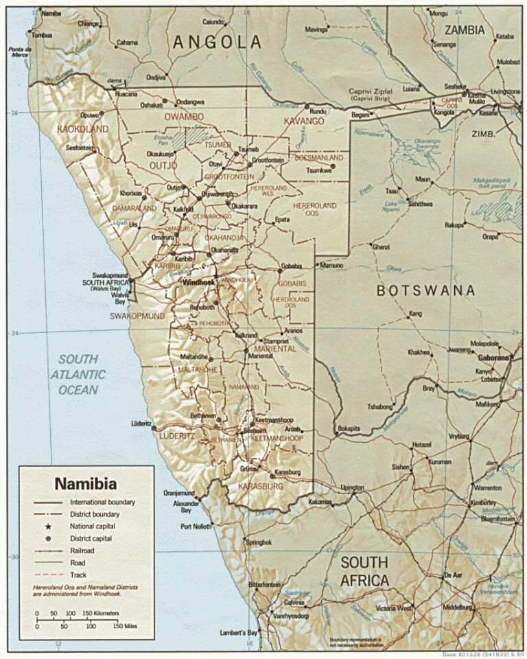 Download Free Namibia Maps Pertaining To Printable Road Map Of Namibia 