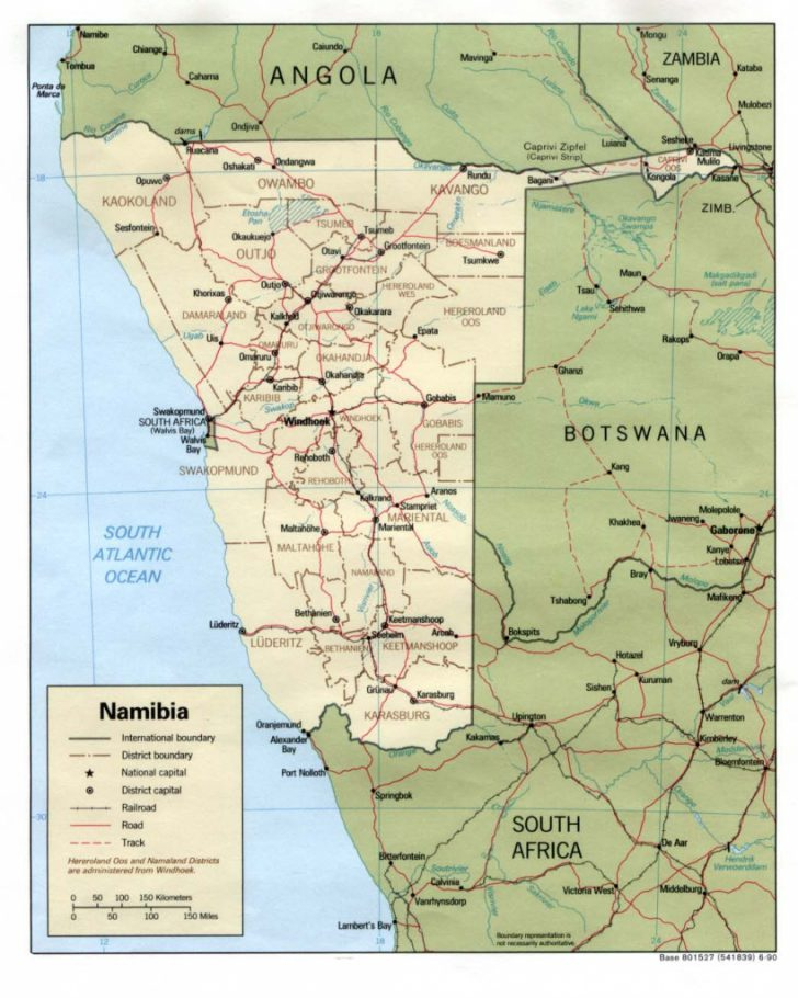 Download Free Namibia Maps Within Printable Road Map Of Namibia 