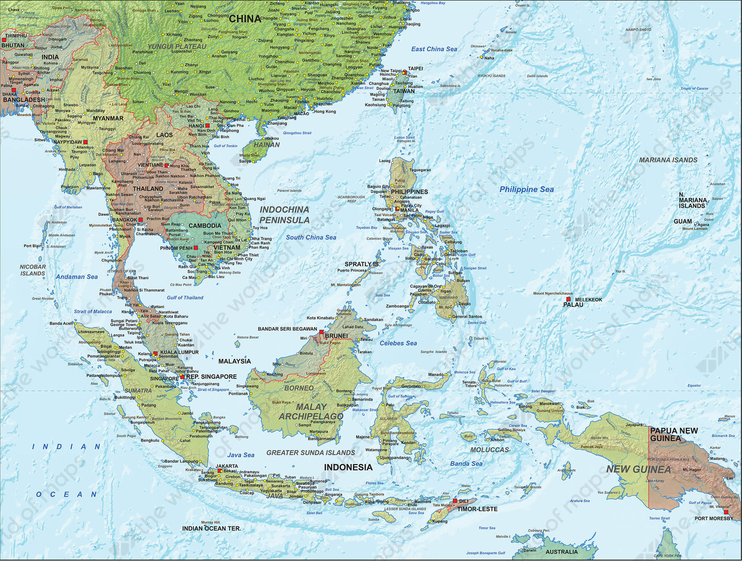Download Free Printable Southeast Asia Map World Map With Countries