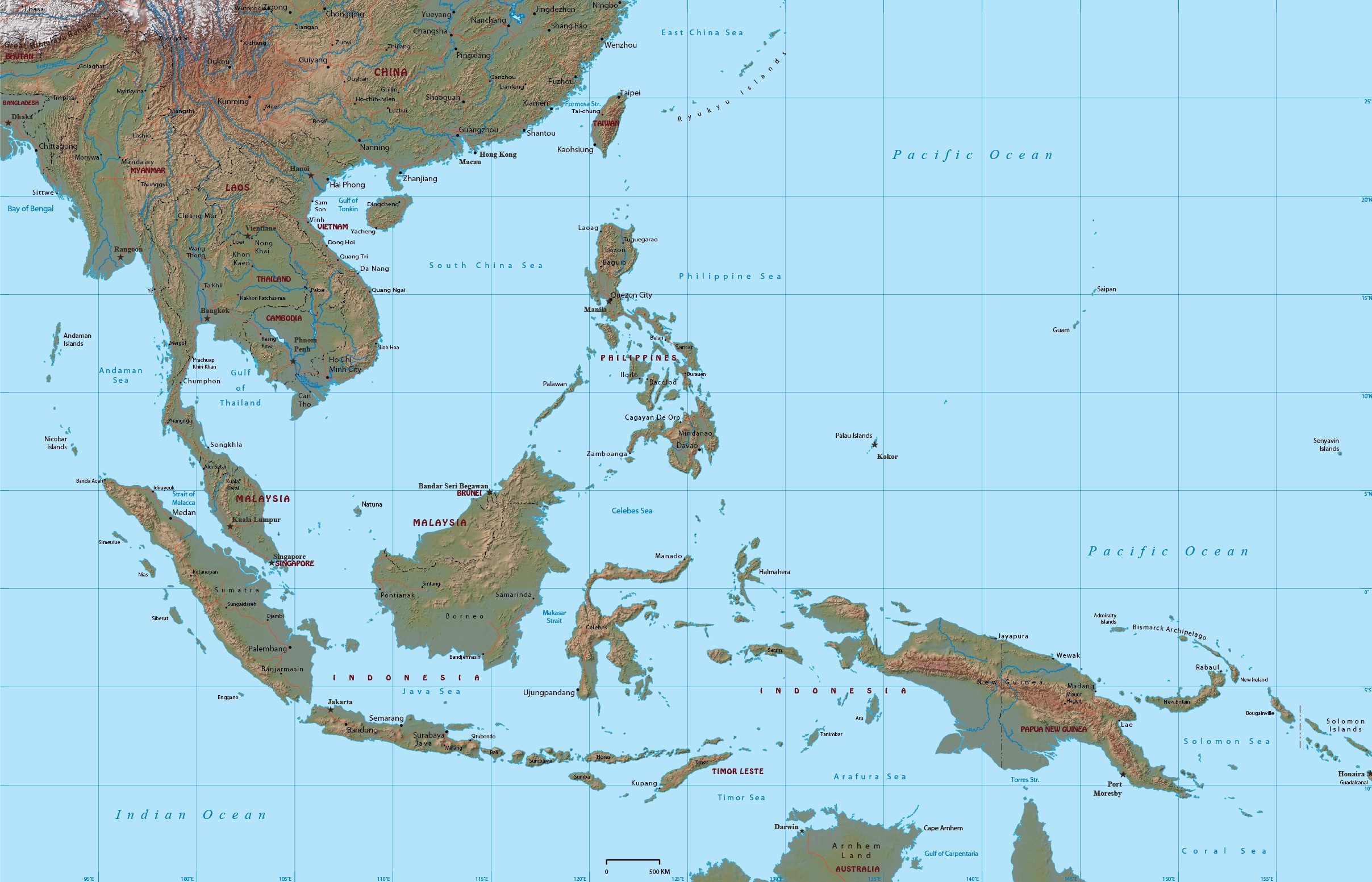 Download Free Printable Southeast Asia Map World Map With Countries