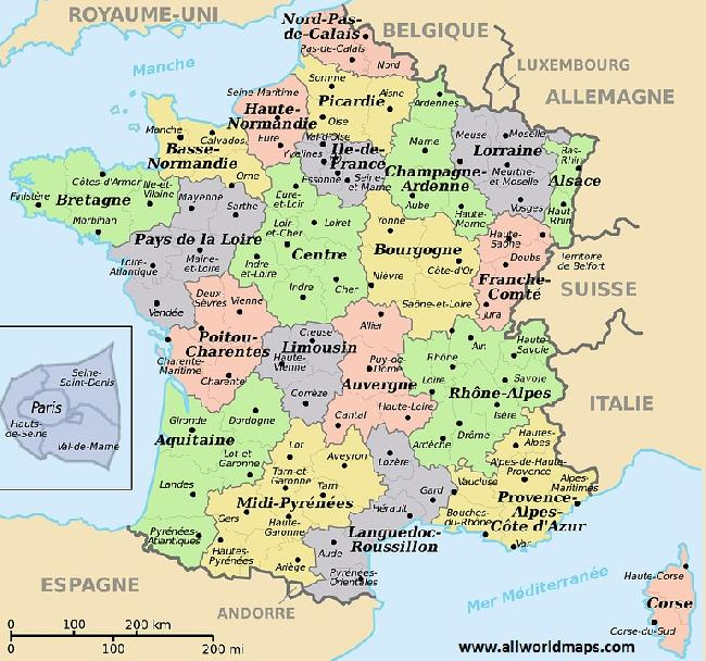 Download Printable Map Of France With Cities All World Maps