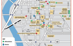 Downtown Dayton Map prior To The Greyhound Bus Station Moving From 5th