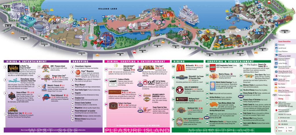 Downtown Disney Map For Downtown Disney Orlando For Disney Springs Map 
