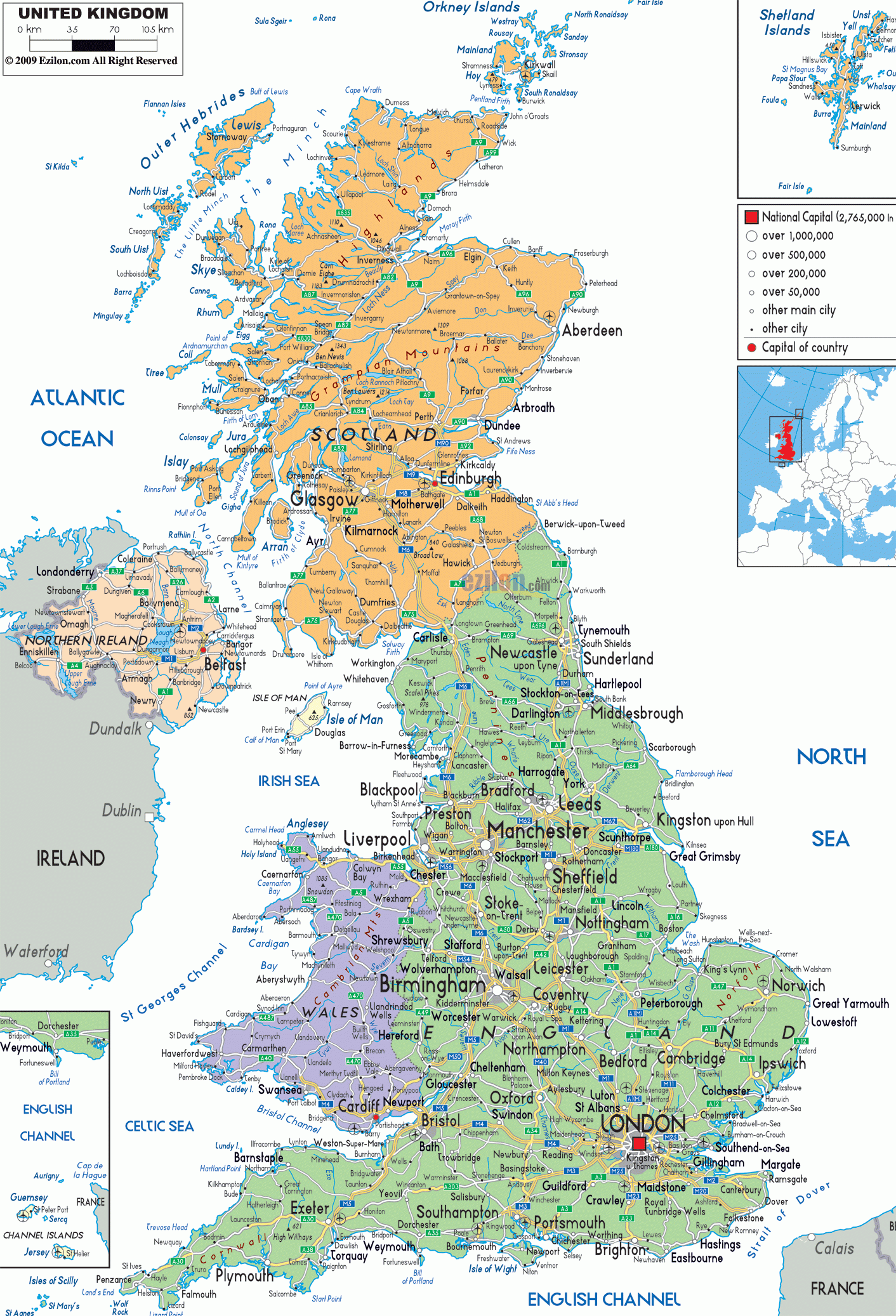 England Map Detailed ToursMaps