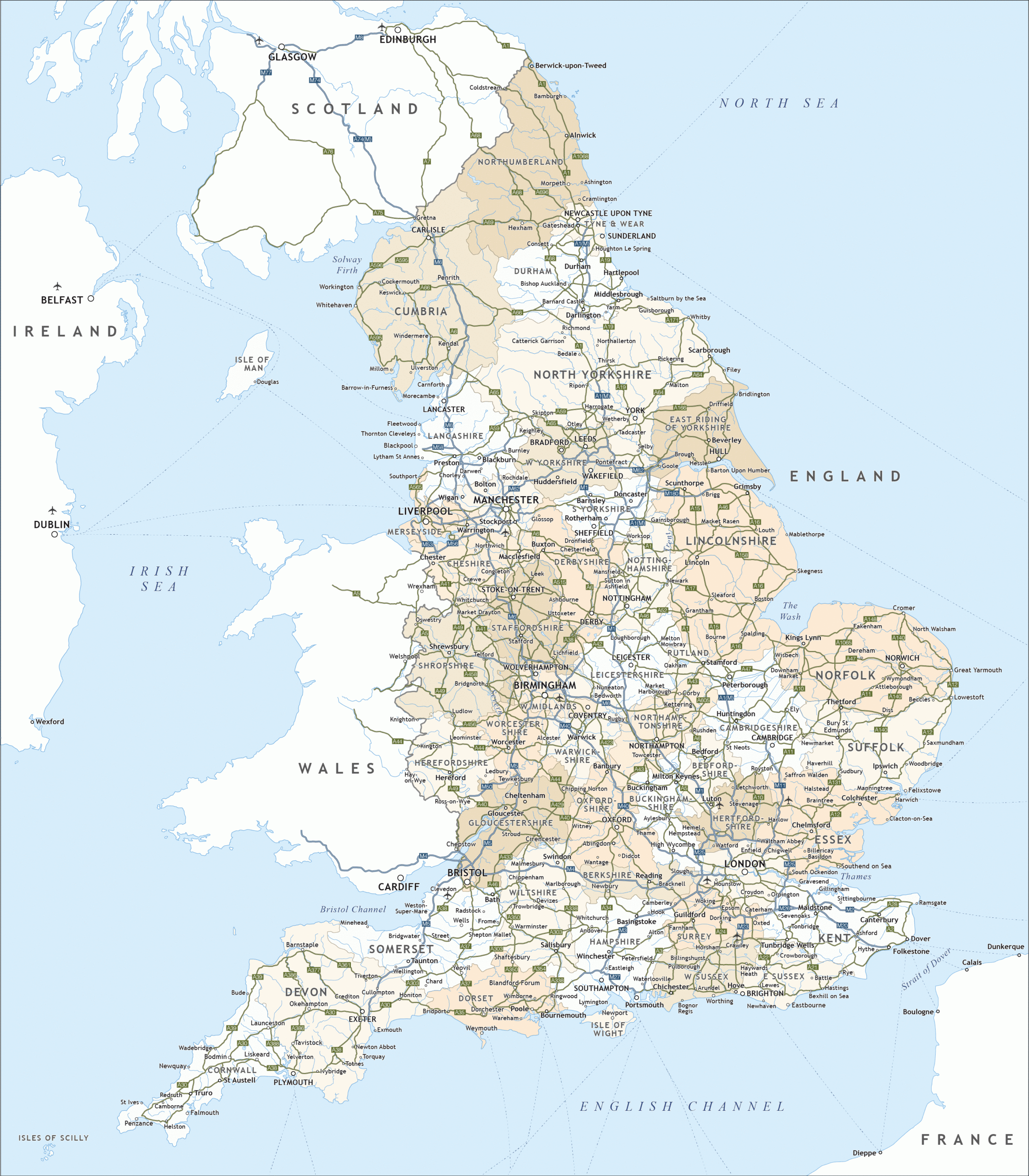 England Political Map Royalty Free Editable Vector Map Maproom