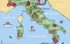 Fotografie Obraz Cartoon Vector Map Of Italy For Kids Posters cz